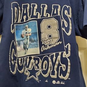 VTG 90s Dallas Cowboys Troy Aikman Shirt Men's L‎